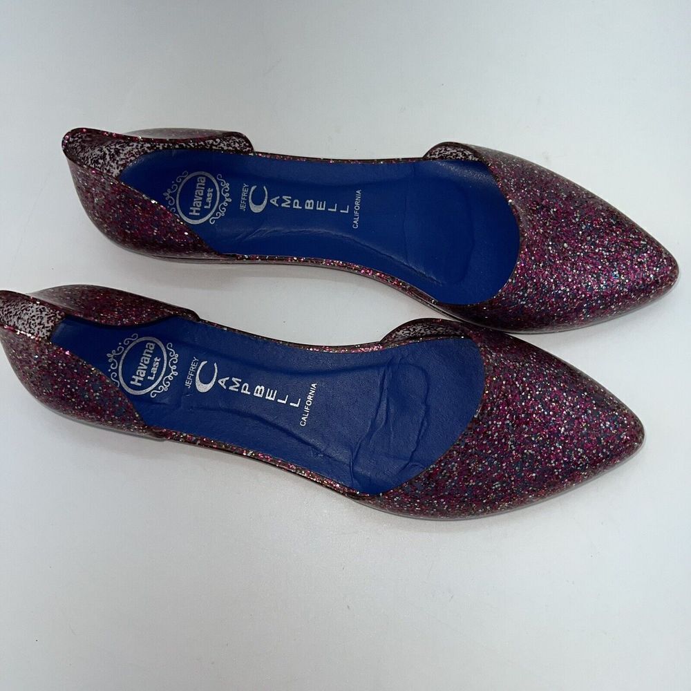 Jeffrey Campbell Pink Jelly D'Orsay Glitter Flats Sz 7